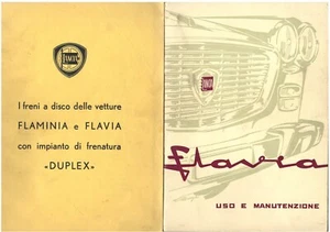 LIBRETTO USO E MANUTENZIONE ORIGINALE PER LANCIA FLAVIA + ALLEGATO PER FLAMINIA - Foto 1 di 20
