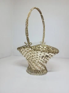 Vintage EL Eisenberg-Lozano France Silver Woven Basket - Picture 1 of 6