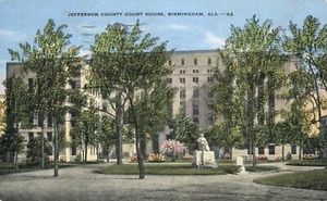 Postal 1954 del Palacio de Justicia del Condado de Jefferson Birmingham Alabama - Imagen 1 de 2