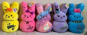 Peeps Set of 5 Easter EMO Bunny Plush 16” - Picture 1 of 6