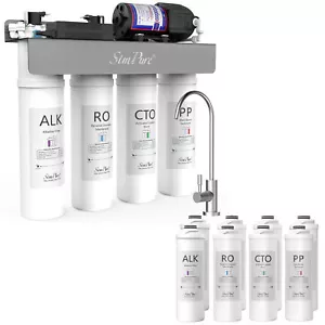 SimPure WP2-400 GPD 8 stadi sistema ad osmosi inversa UV pH alcalino + filtri acqua - Foto 1 di 24