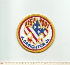 EC SCOUT BSA 2001 NATIONAL JAMBOREE SUBCAMP 16 J CREIGHTON JR INSIGNIA PATCH FDL - Foto 1 di 1