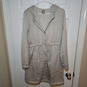 J.Jill Lightweight Hooded Anorak Crinkle Jacket Drawstring Waist Sand Beige XS - Picture 1 of 8