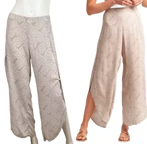 Evereve Roan + Ryan Cora Beach Cover Up Lounge Pants Split Leg Taupe Sz S - Picture 1 of 9