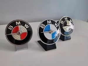 BMW Table Desk Top Clock 82mm Car Badge Emblem Blue Black Red Fathers Day Gift - Picture 1 of 3