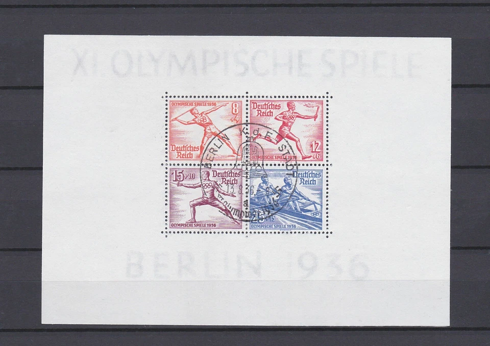 GERMAN REICH 1936 Olympic games Berlin - Sheet Used B92 (Mi.631 Block6) - Image 1 of 1