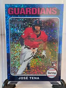 JOSE TENA 2024 TOPPS HERITAGE #227 BLUE SPARKLE REFRACTOR ROOKIE RC CLEVELAND - Picture 1 of 2