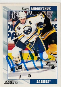 Dave Andreychuk Firmato Autografo Hockey Card Buffalo Sabres 1992-93 Score - Foto 1 di 1