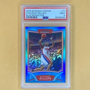 2008 BOWMAN CHROME CHAUNCEY BILLUPS BLUE REFRACTOR /99 PSA 9 **LOW POP** - Picture 1 of 5