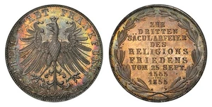 GERMAN ST. Frankfurt Am Main. 1855 AR 2 Gulden. NGC MS67 Dav.-647 - Picture 1 of 1