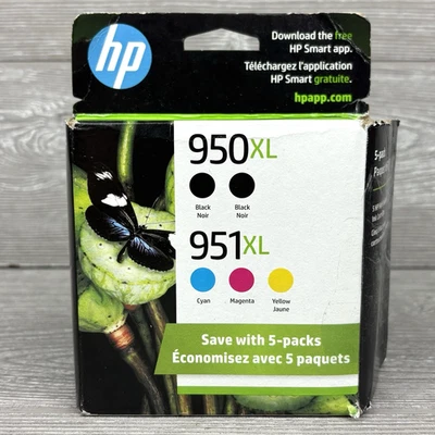 Paquete de 5 tintas de color HP genuinas 950XL negras y 951XL - caducan enero 2027 - CAJA ABIERTA Foto 1 de 4