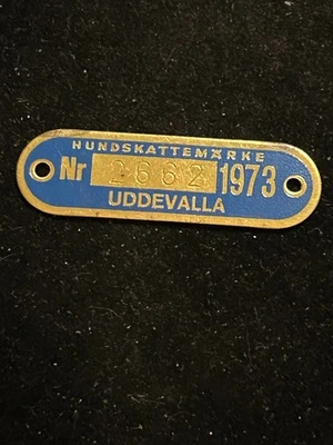 1973 年 Uddevalla 瑞典税币狗牌许可证 #2662 — 第 1/2 张图片