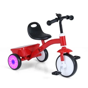 Triciclo para niños pequeños con ruedas brillantes cubo de almacenamiento y pedales de asiento ajustable de 4 niveles - Imagen 1 de 1