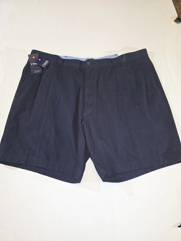 NWT Chaps Washed Twill Chino Shorts Men's Big & Tall 46B Navy Blue Style #20 - Image 1 of 4