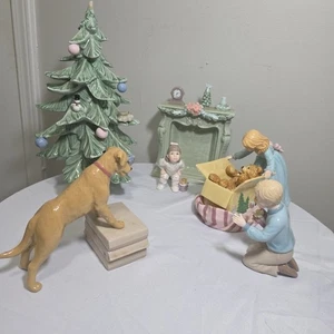 Vintage GRANDEUR NOEL 2001 Porzellan Weihnachtsmorgenszene handbemalt *kein Weihnachtsmann - Bild 1 von 12