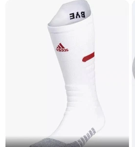 NWT Adidas ADIZERO Maximum Cushion Crew Socks~Football~White w Red Embroidery~XL - Picture 1 of 7