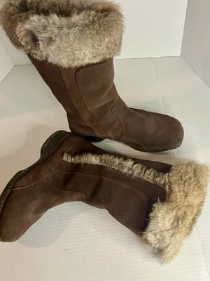 Blondo Canada Snow Brown Boots Suede Faux Fur Wool Lined Size 7 M — 第 1/4 张图片