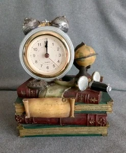  Vintage Desk/Mantle Quartz Clock• Cabin Office Decor• Battery Operated Analog - Picture 1 of 16