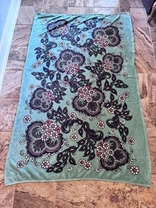 "Manta de lana súper suave Vera Bradley retirada **FLORES DE VENTILADOR** 80""x48""" - Imagen 1 de 7