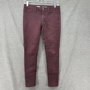 MOSSIMO Jegging Women's Size 0 / 25 Denim Burgundy Mid-Rise Super Stretch - Picture 1 of 11