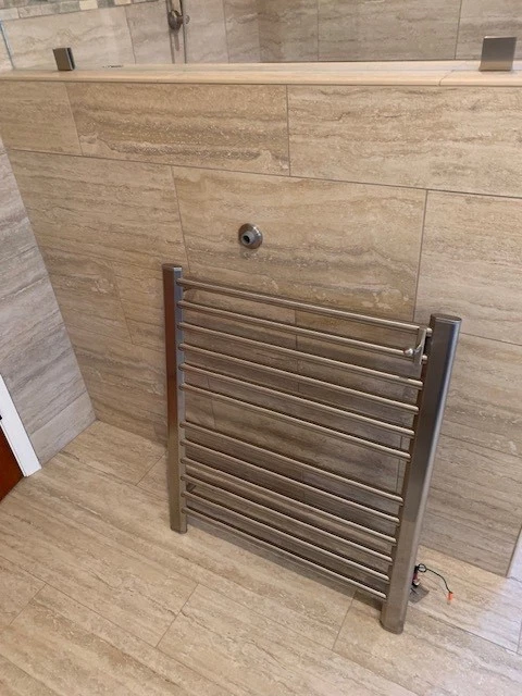 Luxury Wall Mounted Towel Warmer Hardwired Brushed Nickel 33"H x 29"W 12 bars  - Image 1 of 4