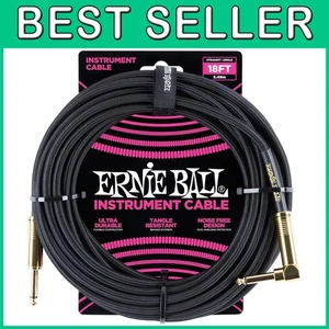 Cable de instrumento trenzado, 18 pies, negro - Imagen 1 de 4