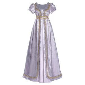 Regency Dress Women Regency Costume Empire Waist Tea Party Victorian Gown wit... - Picture 1 of 6