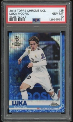 PSA 10 Luka Modric 2018 Topps Chrome Champions League #25 Blue Wave Refractor - Image 1 of 2