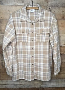 Princess Polly Flannel Shirt Women's Cottage Plaid Chest Pockets Campfire Size 6 - Picture 1 of 5