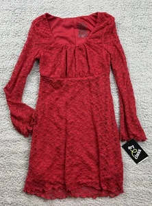 Art Class Girl's Size Small (6-7) Long Sleeve Lace Dress Red - Picture 1 of 6