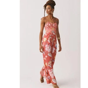 New Anthropologie Ranna Gill Wide-Leg Floral Jumpsuit $188 SMALL - Picture 1 of 8