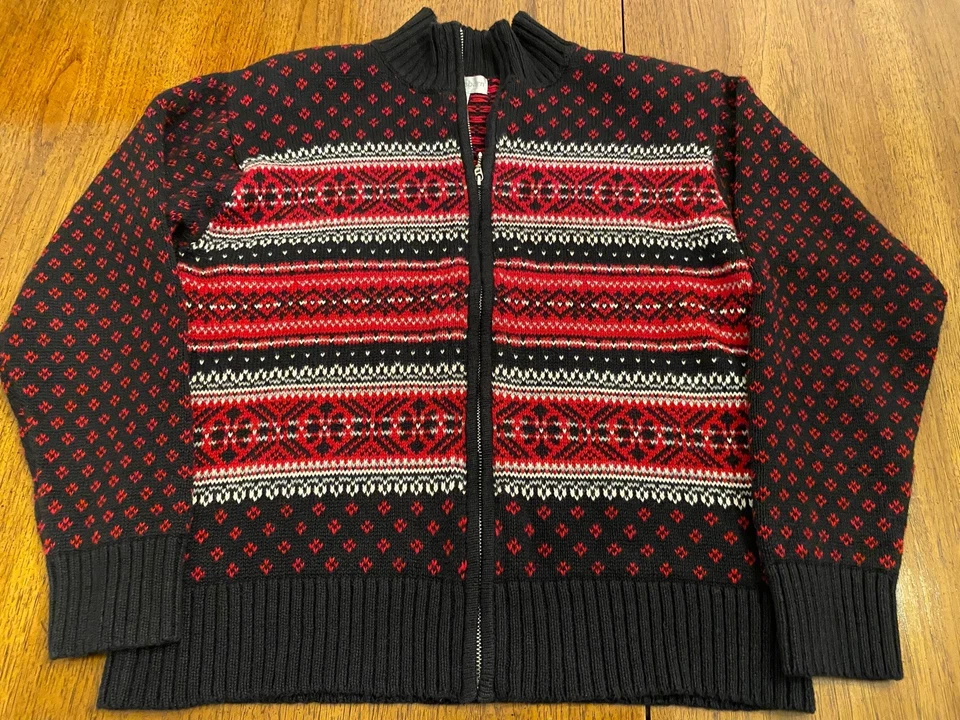 Suéter Dressbarn Mujer Fair Isle Cremallera Completa Talla XL Nórdico Cabincore Vacaciones Foto 1 de 4