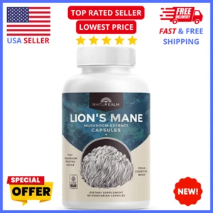 Organic Lion’s Mane 90ct – Mushroom Nootropic for Memory, Focus & Brain Boost - Picture 1 of 7