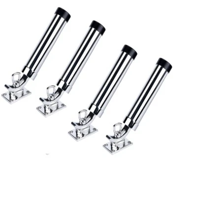 4PCS Stainless Steel Boat Fishing Rod Holder 360 Degree Rotation Outrigger - Image 1 of 4