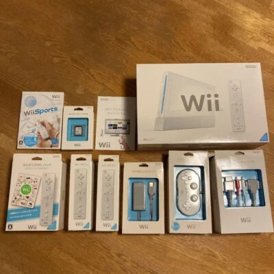 Nintendo Wii White Console System w/Related Accessories *See Photos* New Japan - Image 1 of 4