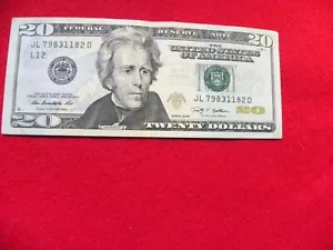 2009 $20 U.S. FEDERAL RESERVE NOTE TWENTY DOLLARS JL-79831182-D 16 YEARS OLD - Picture 1 of 2