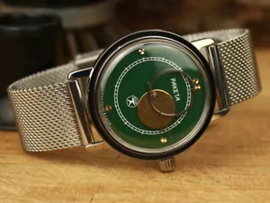 Rare GREEN Russian UdSSR Copernicus vintage 80s Space style watch Kopernik PAKETA - Bild 1 von 6