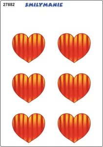 Aufkleber Herz gestreift 6er-Set 150 x 105 mm  Sticker Autocollant - Bild 1 von 1