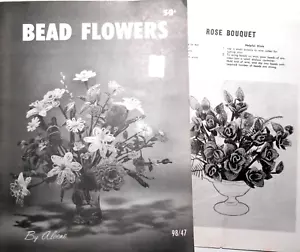 BEAD FLOWERS & Bouquets by Aleene 1965 Crafting Pattern & Instructions Booklet - Picture 1 of 15