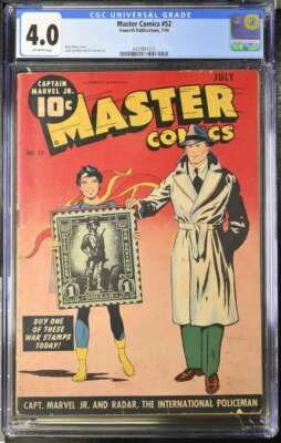 Master Comics #52 Fawcett Publications CGC 4.0 7/44 Mac Raboy cubierta Foto 1 de 2
