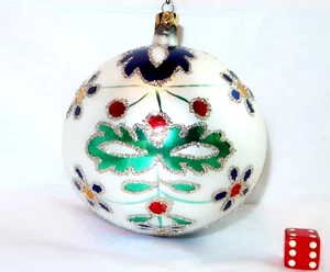 1992 Christopher Radko TIFFANY ALPINE FLOWERS #92-162-0 Glass 4"D Ball Ornament - Picture 1 of 10