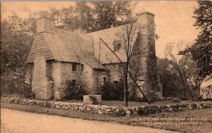 Postkarte Old Stone House Guilford Connecticut Leinen unbesendet - Bild 1 von 2