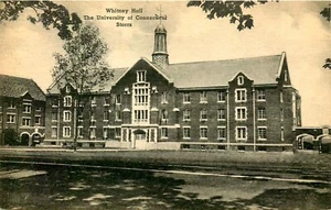 WHITNEY HALL, U OF C, STORRS CONNECTICUT, VINTAGE POSTKARTE - Bild 1 von 2