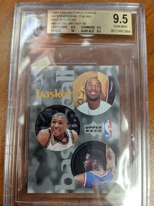 1997 COLLECTORS CHOICE KOBE BRYANT ITALIAN #65 MINI STICKER BGS 9.5 GEM MINT - Picture 1 of 2