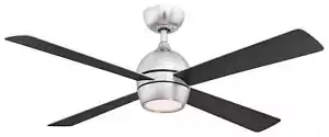 Fanimation Kwad 52" LED Indoor Ceiling Fan in Brushed Nickel with Opal Frosted - Picture 1 of 2