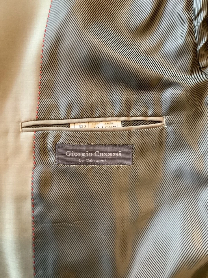 Giorgio Cosani Hombre Traje Tostado 48 Chaqueta Larga con Plisado 43/40 (se ajusta como 40/32) Foto 1 de 4