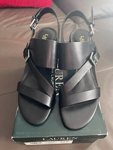Brand New Womens Ralph Lauren, Black Florin slingback Sandals sz 9.5 - Picture 1 of 10