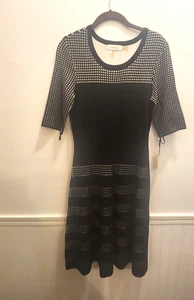 Calvin Klein Womens Sz S Black White Short Sleeve Sweater Dress NWT  #4 - Picture 1 of 10