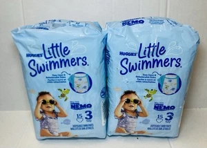2 paquetes de pantalones de natación desechables Huggies Little Swimmers 15 quilates talla 3 (16-26 libras) - Imagen 1 de 9