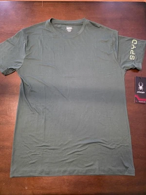 Nueva Camiseta Spyder Para Hombres Verde Ropa de Salón Ropa Activa Absorbe la Humedad Top Nueva con Etiquetas Foto 1 de 4